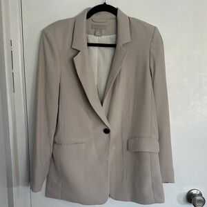 H&M Women's Tailored Taupe Single-Button Blazer size small